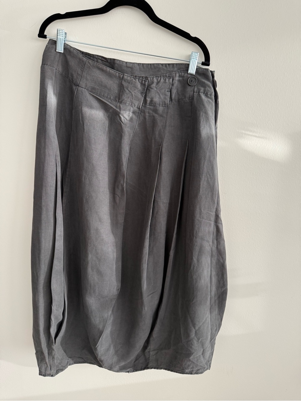 Lurdes Bergada Women’s Gray A-Line Pleated Midi Skirt